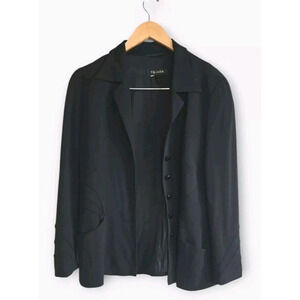Vintage Escada Blazer Jacket Women's 42 Black Button Front Wool